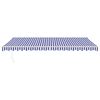 vidaXL Auvent r&eacute;tractable automatique bleu et blanc 5x3 m
