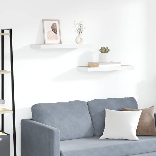 vidaXL &Eacute;tag&egrave;res flottantes 2 pcs ch&ecirc;ne et blanc 60x23,5x3,8 cm MDF