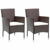 vidaXL Chaises &agrave; manger de jardin lot de 2 r&eacute;sine tress&eacute;e marron