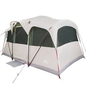 vidaXL Tente familiale avec toit Blanc et vert 435 x 255 x 216 cm