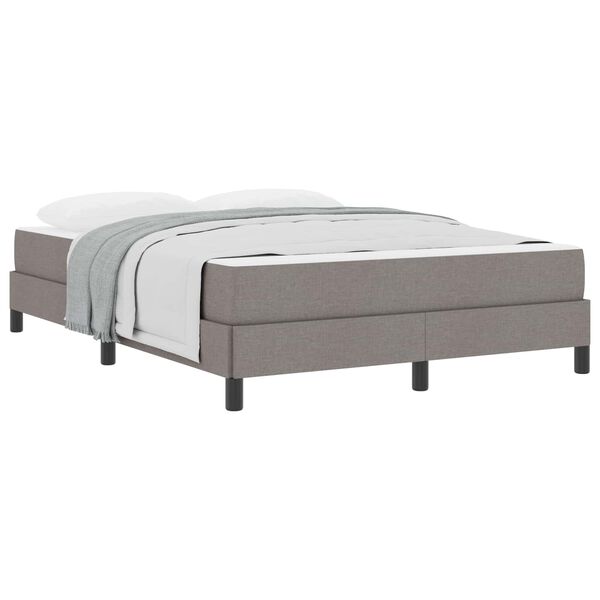 vidaXL Lit &agrave; ressorts avec matelas Taupe 140 x 190 cm tissu