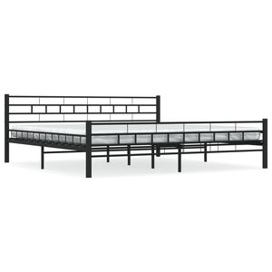 vidaXL Cadre de lit sans matelas noir acier 200x200 cm