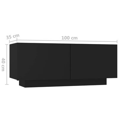 vidaXL Table de chevet Noir 100x35x40 cm Aggloméré