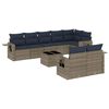 vidaXL Ensemble de canap&eacute; de jardin 9 pcs avec coussins gris r&eacute;sine tress&eacute;e