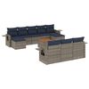 vidaXL Ensemble de canap&eacute; de jardin 11 pcs avec coussins gris r&eacute;sine tress&eacute;e