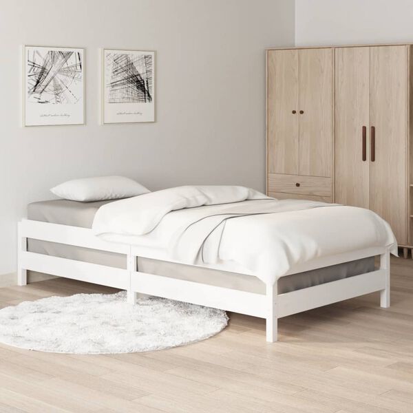 vidaXL Lit empilable sans matelas blanc 80x200 cm bois de pin massif