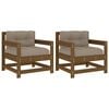 vidaXL Chaises de jardin avec coussins lot de 2 marron miel