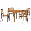 vidaXL Ensemble de salle &agrave; manger pour jardin 5 pcs Noir