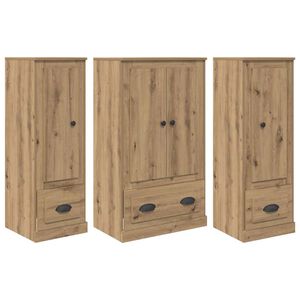 vidaXL Haut Armoire 3 pcs Ch&ecirc;ne artisanal Bois d'ing&eacute;nierie