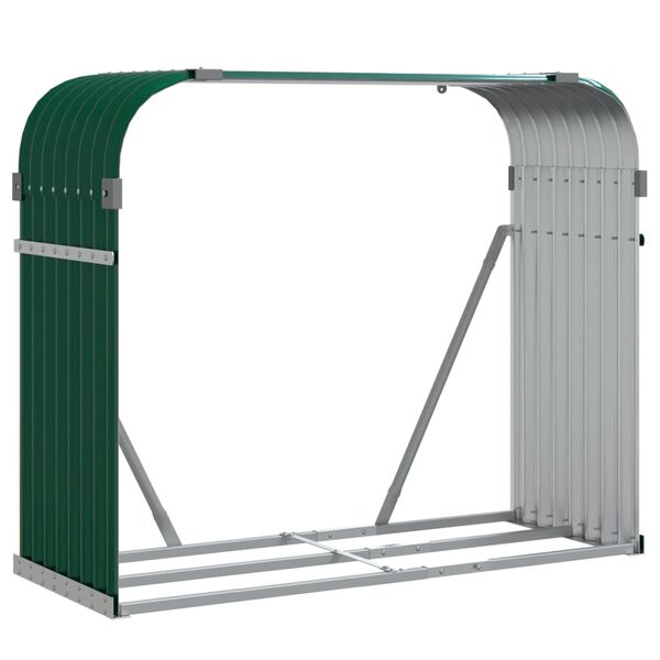 vidaXL Porte-bûches vert 120x45x100 cm acier galvanisé