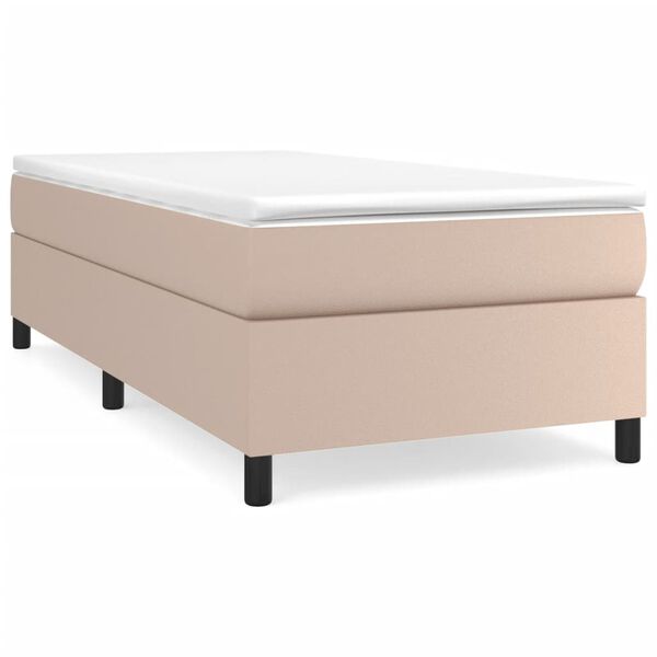 vidaXL Sommier &agrave; lattes de lit avec matelas Cappuccino 90x190 cm