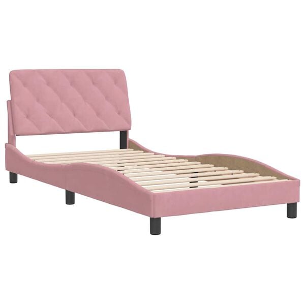 vidaXL Cadre de lit sans matelas rose 100x200 cm velours