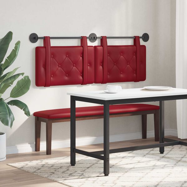 vidaXL T&ecirc;te de lit suspendue Bordeaux 150 x 55 x 5 cm Simili cuir