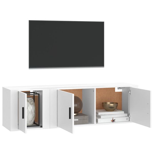 vidaXL Ensemble de meubles TV 2 pcs Blanc Bois d'ingénierie