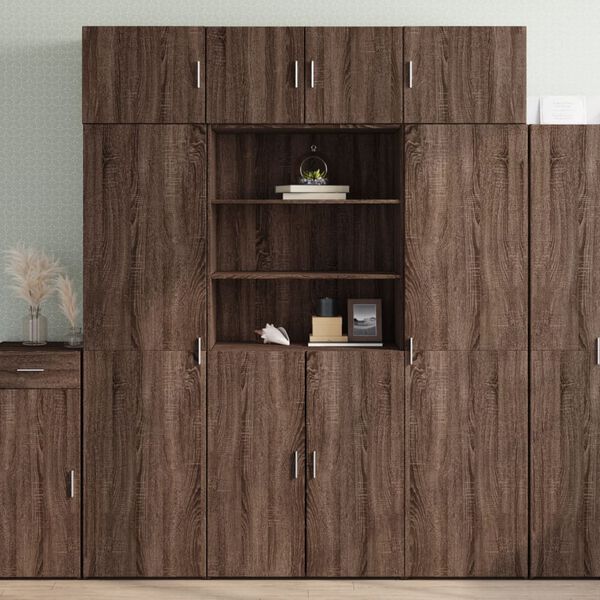 vidaXL Buffet haut ch&ecirc;ne marron 80x42,5x185 cm bois d'ing&eacute;nierie