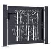 vidaXL Portail de jardin Anthracite 100x100 cm Acier Design Bambou
