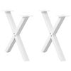 vidaXL Pieds de table basse en forme de X, 2 pi&egrave;ces, blanc, 60 x (42-43) cm, acier