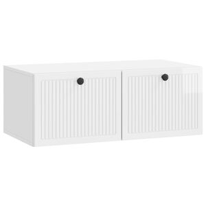 vidaXL Meuble TV mural Montage mural Blanc brillant 78,5 x 41 x 30 cm