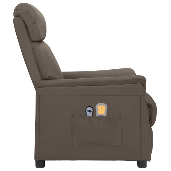 vidaXL Fauteuil de massage &eacute;lectrique Gris Similicuir