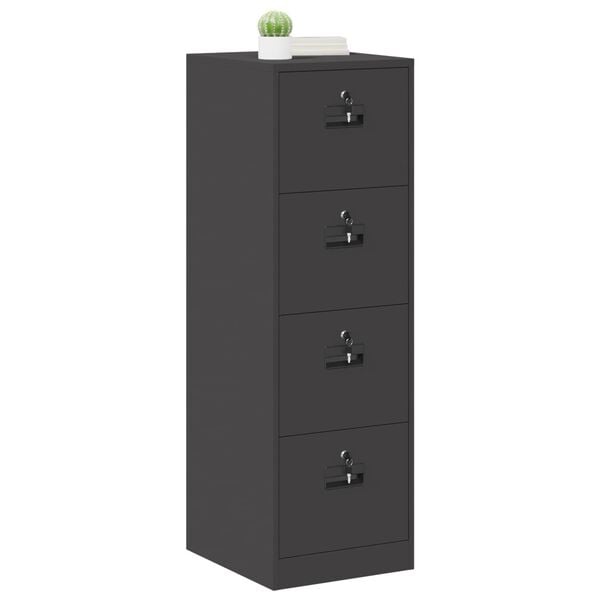 vidaXL Cabinet de Dossier avec tiroir 2 pcs Noir 44 x 50 x 106.5 cm