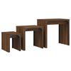 vidaXL Tables basses gigognes 3 pcs ch&ecirc;ne marron bois d'ing&eacute;nierie