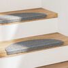 vidaXL Tapis d'escalier autocollants 15 pcs 56x17x3 cm Gris