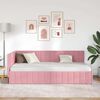 vidaXL Cadre de lit d'angle Rose 100 cm x 200 cm Velours
