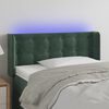 vidaXL T&ecirc;te de lit &agrave; LED Vert fonc&eacute; 93x16x78/88 cm Velours