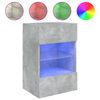 vidaXL Meuble TV mural avec lumi&egrave;res LED gris b&eacute;ton 40x30x60,5 cm