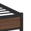 vidaXL Cadre de lit en m&eacute;tal sans matelas ch&ecirc;ne marron 90x200 cm
