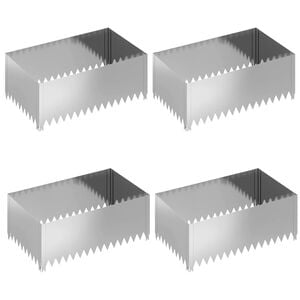 vidaXL Bordure de Pelouse 4 pcs 100 x 60 x 35 cm Acier Argent&eacute;