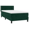 vidaXL Sommier &agrave; lattes de lit avec matelas Vert fonc&eacute; 90x190 cm