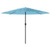 vidaXL Parasol de jardin avec m&acirc;t en acier bleu 388x388x248 cm