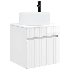 vidaXL Meuble de lavabo mural Blanc brillant 49 x 44,5 x 65,5 cm