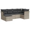 vidaXL Salon de jardin 6 pcs avec coussins gris clair r&eacute;sine tress&eacute;e