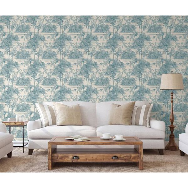 DUTCH WALLCOVERINGS Papier peint Tropical Beige et bleu clair