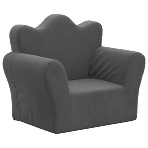 vidaXL Canap&eacute; pour enfants anthracite peluche douce