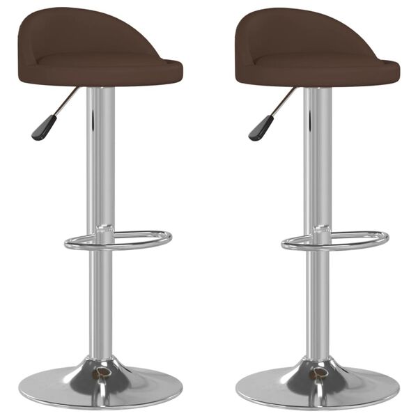 vidaXL Tabourets de bar lot de 2 marron similicuir