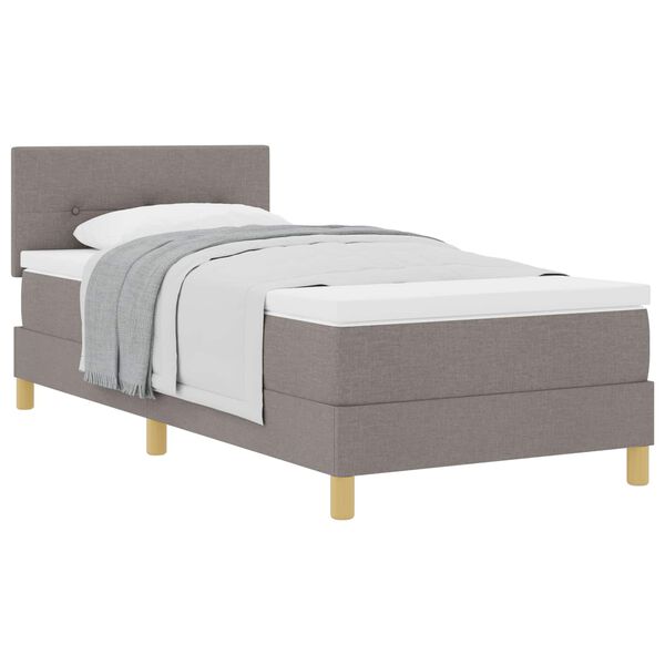 vidaXL Lit &agrave; ressorts avec matelas Taupe 90 x 200 cm tissu