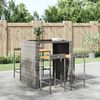 vidaXL Tabourets de bar lot de 4 gris résine tressée et bois d'acacia