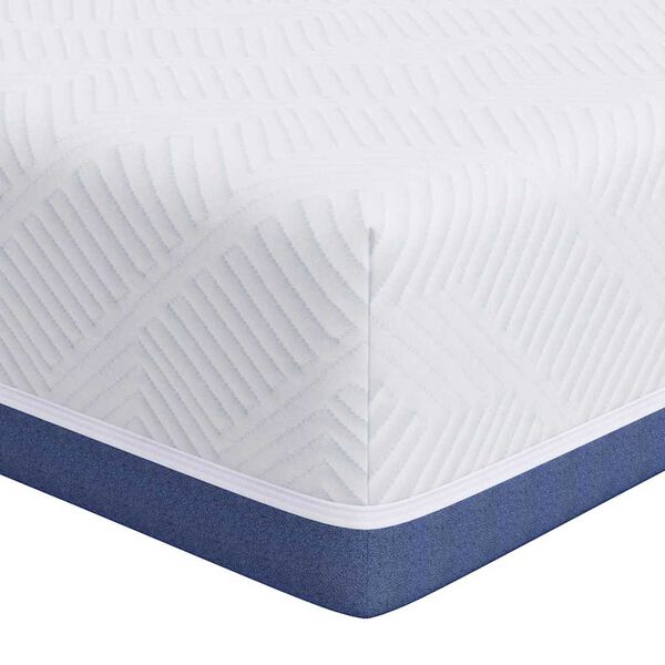 vidaXL Matelas Blanc et Bleu 120 x 200 cm Tissu jacquard