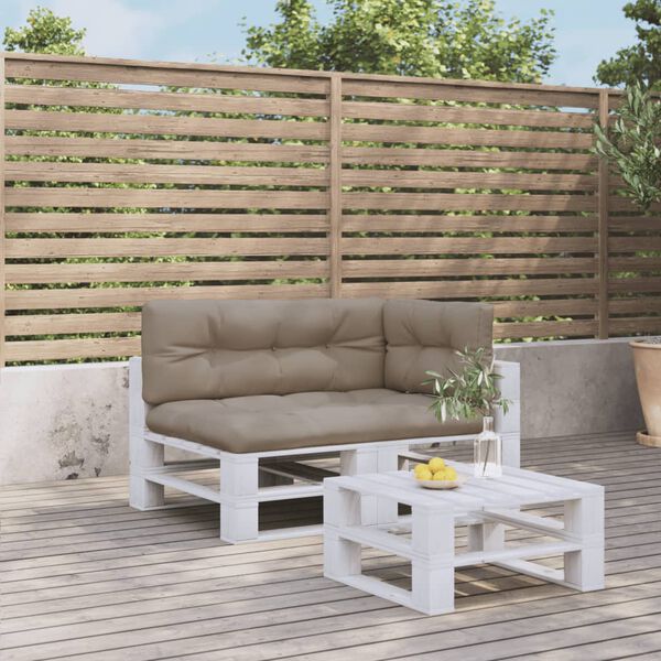 vidaXL Coussins de palette lot de 3 taupe tissu