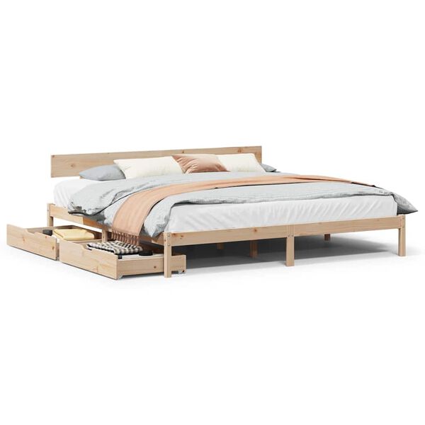 vidaXL Cadre de lit sans matelas 180x200 cm bois massif de pin