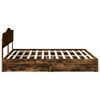vidaXL Lit de Rangement Ch&ecirc;ne fum&eacute; 200 x 200 cm Bois d'ing&eacute;nierie