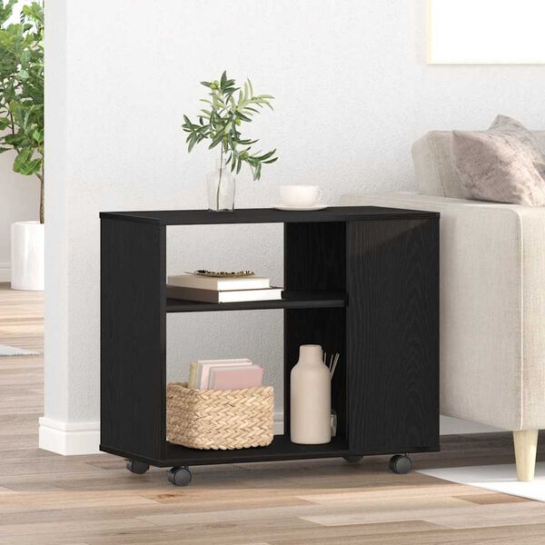 vidaXL Table d'appoint en ch&ecirc;ne noir 70 x 35 x 60 cm Bois d'ing&eacute;nierie