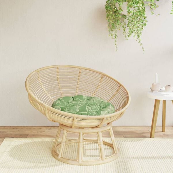 vidaXL Coussin rond &agrave; motif de feuilles &Oslash; 60 x11 cm tissu oxford