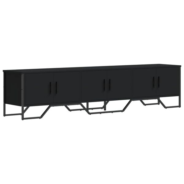 vidaXL Meuble TV noir 180x34x41 cm bois d'ing&eacute;nierie