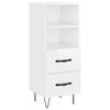 vidaXL Buffet haut Blanc brillant 34,5x34x180 cm Bois d'ing&eacute;nierie