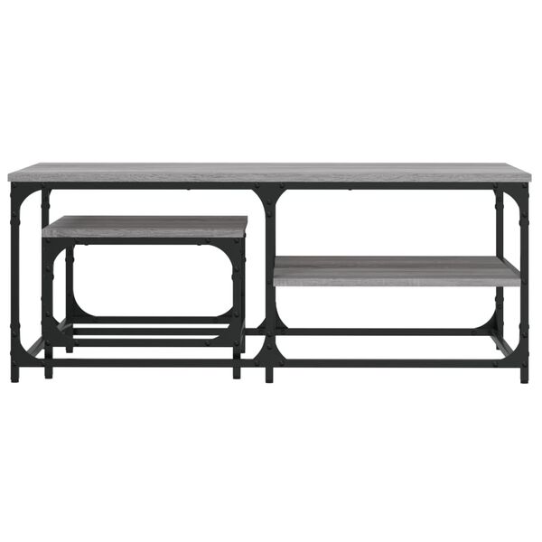 vidaXL Tables basses gigognes 2 pcs sonoma gris bois d'ingénierie