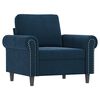 vidaXL Fauteuil avec repose-pied Bleu 60 cm Velours